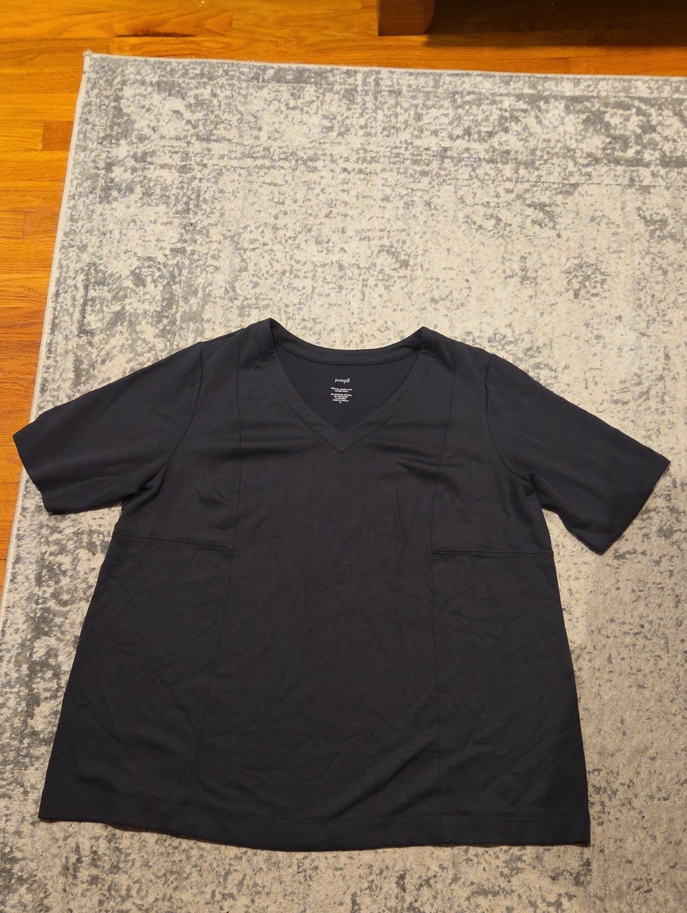 J.Jill Pure Jill Double-Knit Seamed Tunic Black XL Like New